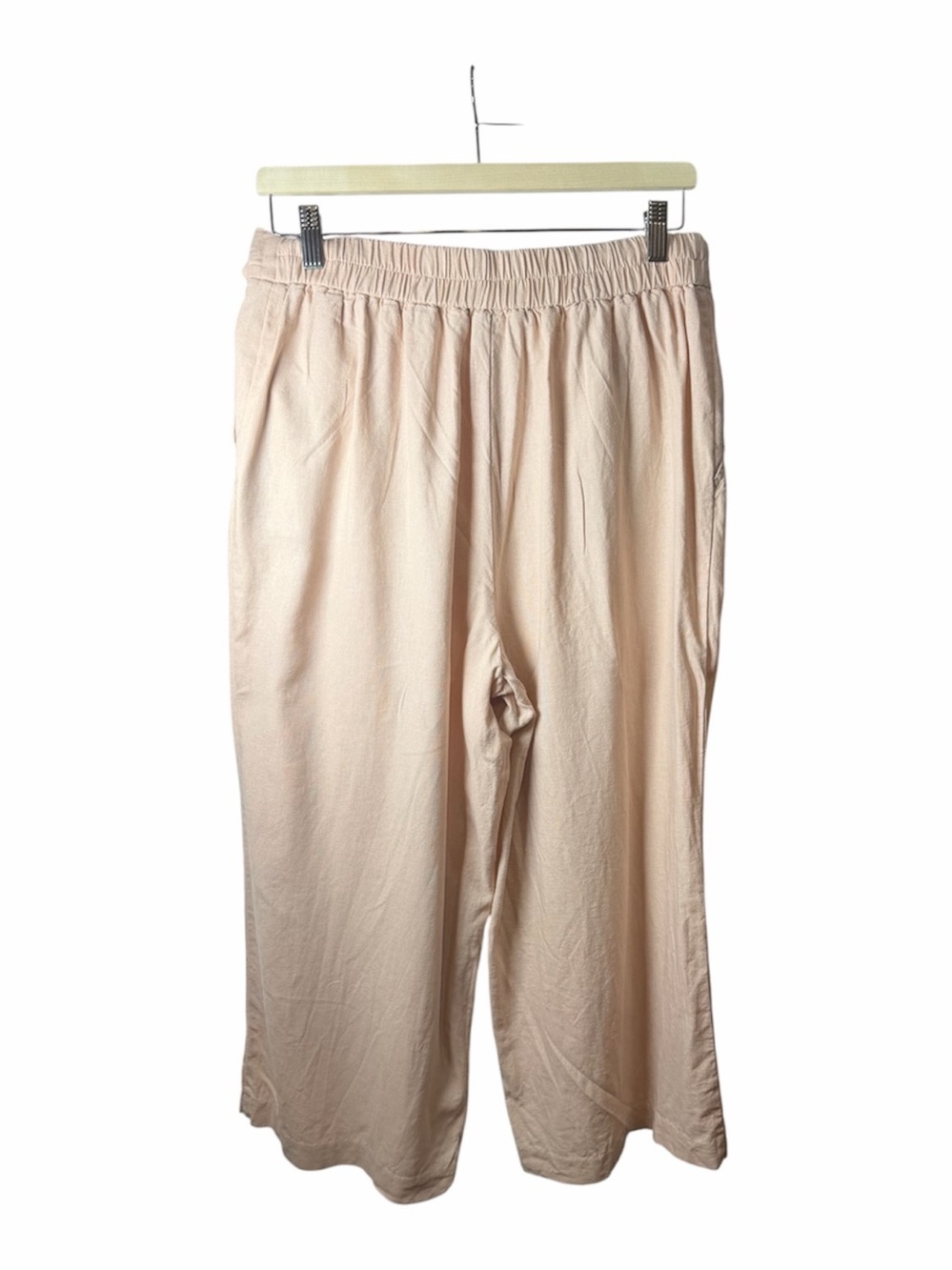 Sigrid Olsen Wide Leg Salmon Linen Pants with Elastic Waist. Size Large. - Picture 2 of 10